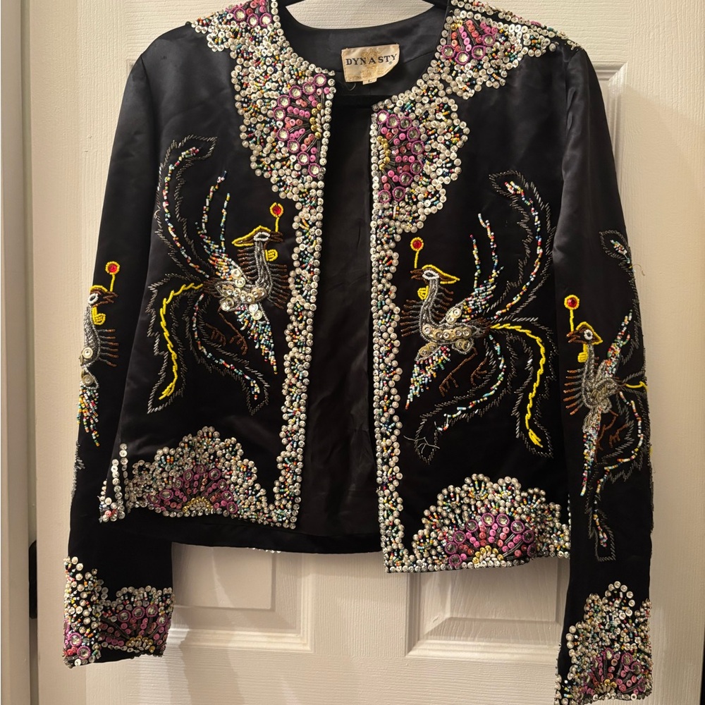 DYNASTY Black Embellished Women's Blazer